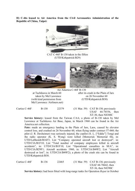 AIR AMERICA: CURTISS C-46s - The University of Texas at Dallas