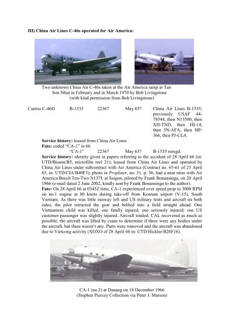 AIR AMERICA: CURTISS C-46s - The University of Texas at Dallas