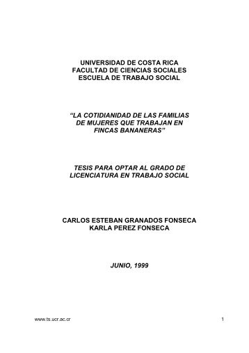 La cotidianidad de las familias de mujeres que trabajan en fincas ...