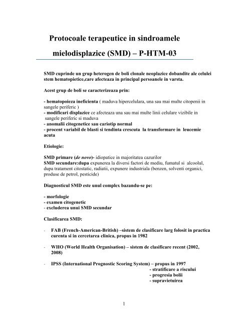 Protocol P-HTM-03-SMD-Dr.Otilia Georgescu, Dr.Aurelia Tatic