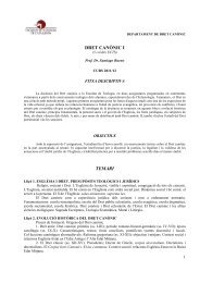 5D001I Dret Canònic I - Facultat de Teologia de Catalunya