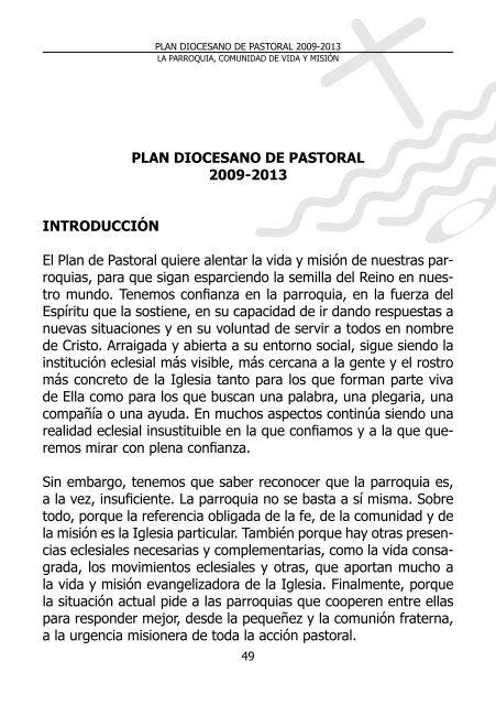 Pla de Pastoral 2009-2013 - Bisbat de Mallorca