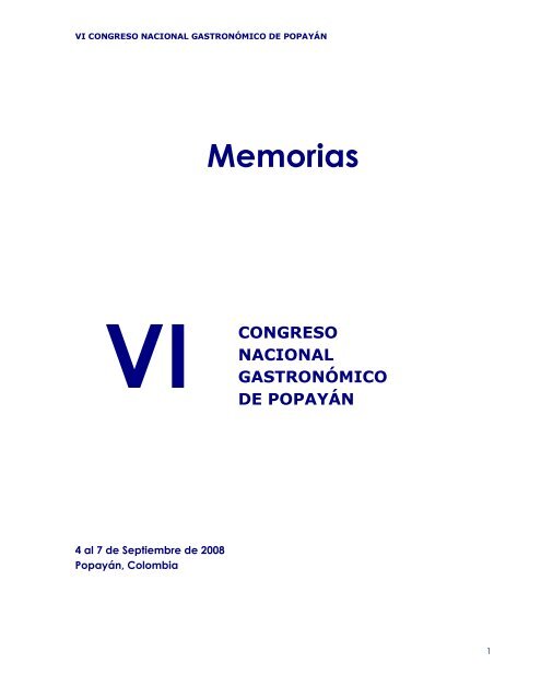 Descargar las Memorias del Sexto Congreso - Corporación ...