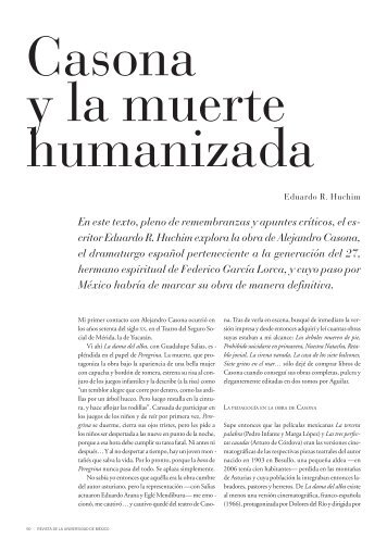 Casona y la muerte humanizada - Revista de la Universidad de ...
