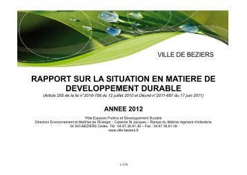 Rapport développement durable - Béziers