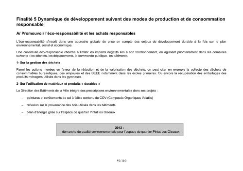 Rapport développement durable - Béziers