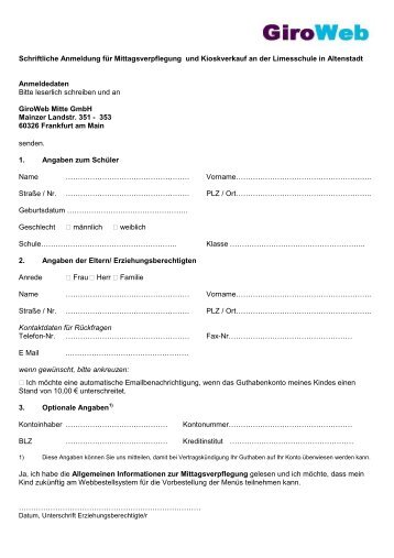 Anmeldeformular der Firma GiroWeb zum Download - Limesschule ...