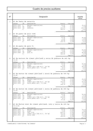 Cuadro de precios auxiliares (E-MOPU)