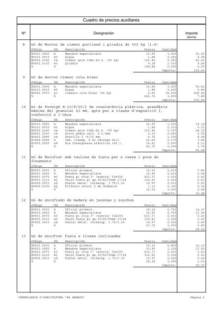 Cuadro de precios auxiliares (E-MOPU)