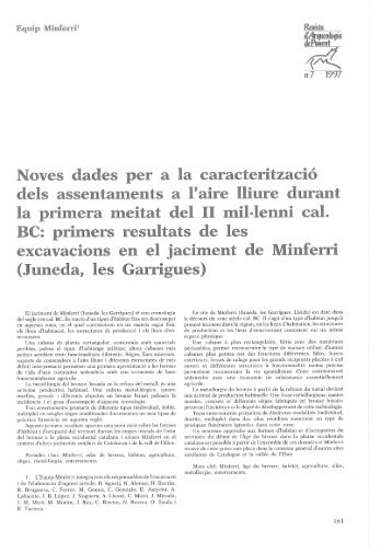 El jaciment de Minferri (Juneda, les Garrigues) te una cronologia