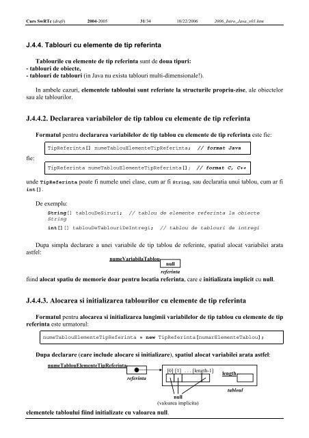 J. Introducere in limbajul Java - Discipline