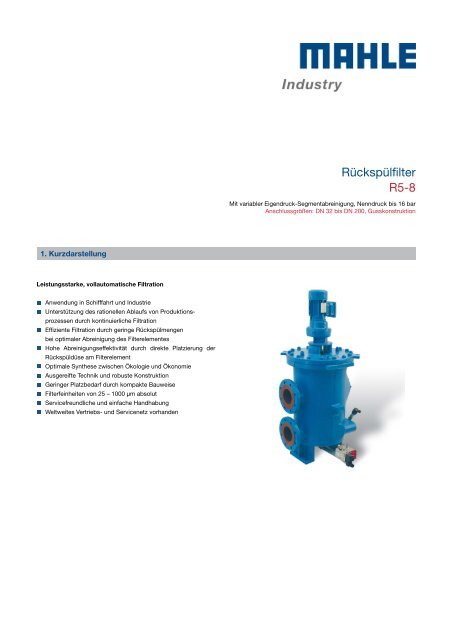 Rückspülfilter R5-8 - MAHLE Industry - Filtration