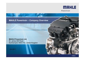 [PDF] MAHLE Powertrain â Company Overview - Mahle.com