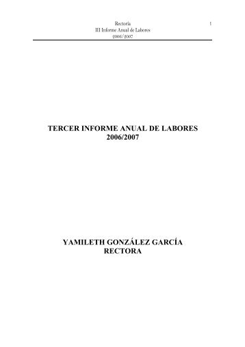 tercer informe anual de labores 2006/2007 yamileth - Consejo ...