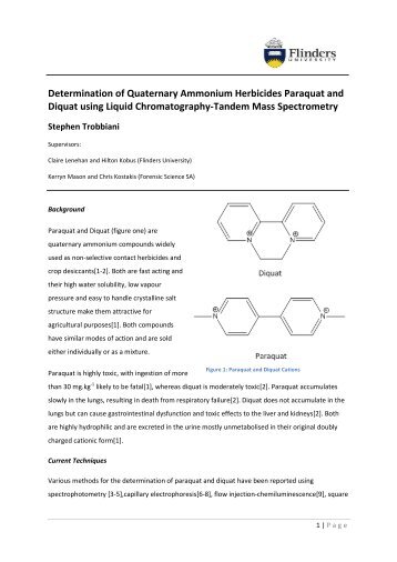 Determination of Quaternary Ammonium Herbicides Paraquat and ...