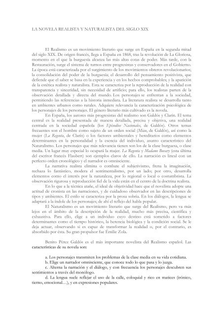 Novela realista online y naturalista
