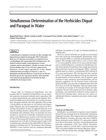Simultaneous Determination of the Herbicides Diquat and Paraquat ...
