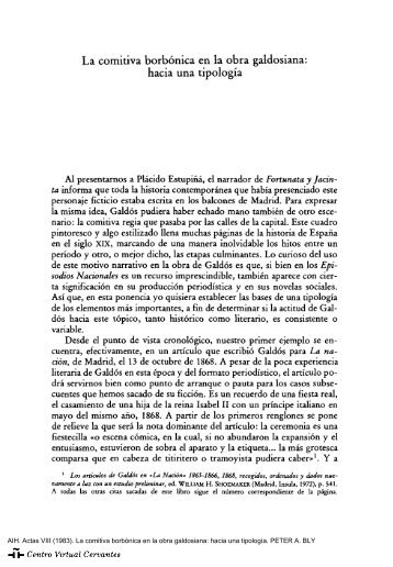 La comitiva borbónica en la obra galdosiana: hacia una tipología