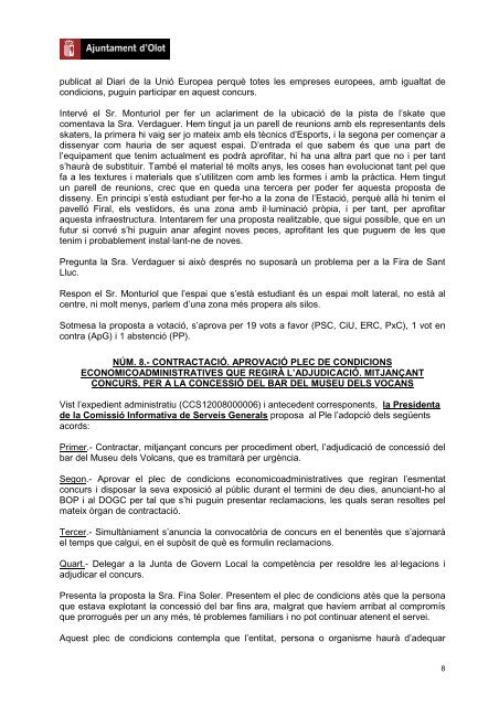 Actes - Ajuntament d'Olot