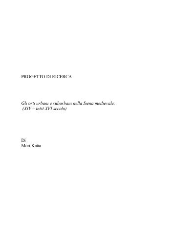 Gli orti urbani e suburbani nella Siena medievale. - Dipartimento di ...
