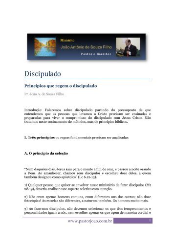 Princípios que Regem o Discipulado - Pastor João de Souza