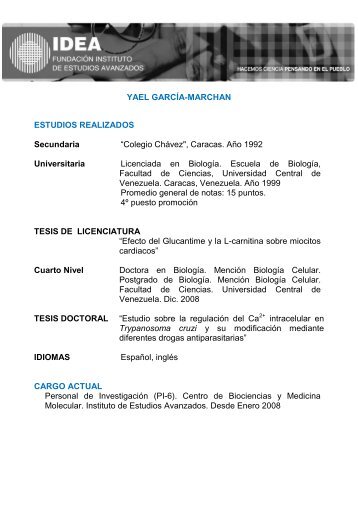 YAEL GARCÍA-MARCHAN ESTUDIOS REALIZADOS Secundaria ...