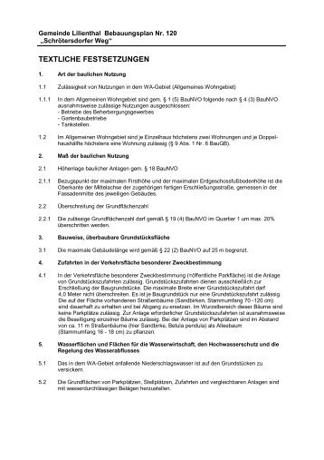 Textliche Festsetzung im PDF-Format - Lilienthal