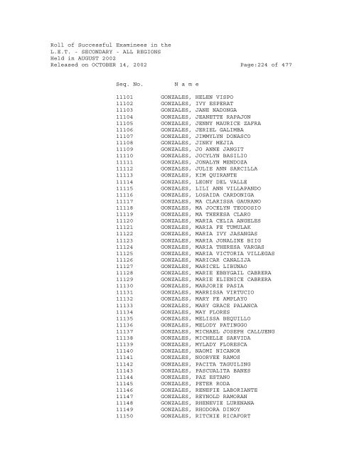 Republic of the Philippines PROFESSIONAL REGULATION ...