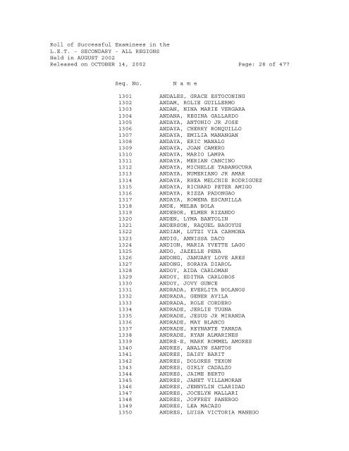 Republic of the Philippines PROFESSIONAL REGULATION ...