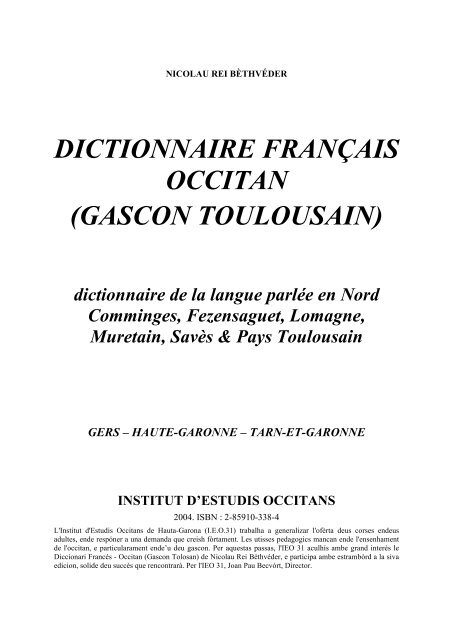 dictionnaire français - occitan