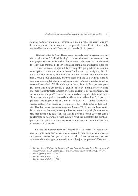 A influência da apocalíptica judaica sobre as origens cristãs: gênero ...