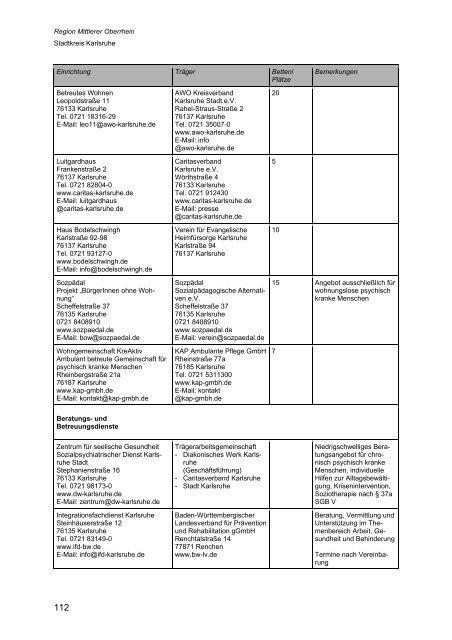 Wegweiser Psychiatrie Baden-Württemberg - Landkreis Esslingen