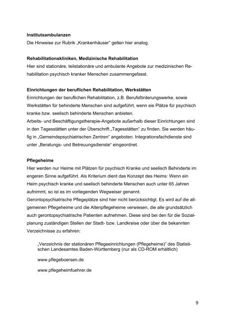 Wegweiser Psychiatrie Baden-Württemberg - Landkreis Esslingen