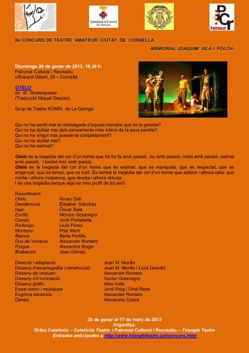 8è CONCURS DE TEATRE AMATEUR CIUTAT DE CORNELLA ...