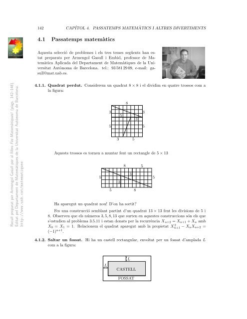 Passatemps matemàtics - Universitat Autònoma de Barcelona