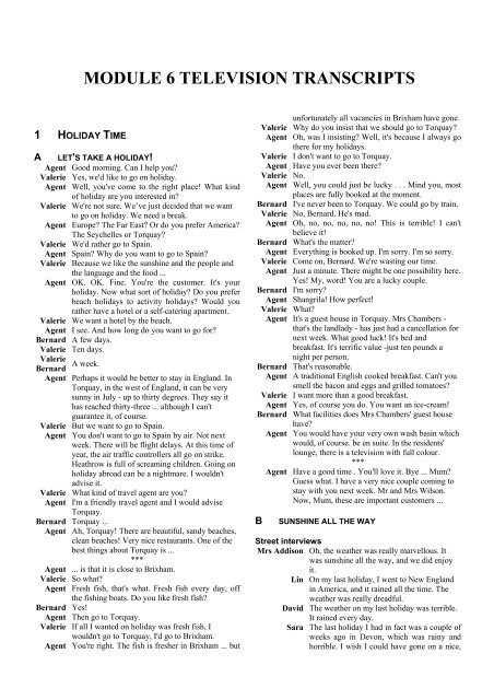 MODULE 4 TELEVISION TRANSCRIPTS - That's English JR