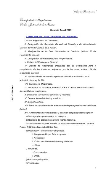 Memoria 2009 - Honorable Cámara de Diputados de la Nación