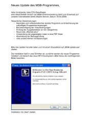 Neues Update des MSB-Programmes,