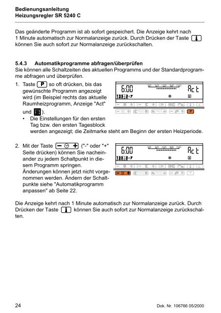 SR 5240 C Heizungsregler - ABIC Brennertechnik GmbH