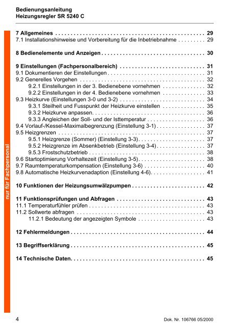 SR 5240 C Heizungsregler - ABIC Brennertechnik GmbH