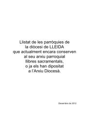 Llistat de les parròquies de la diòcesi de LLEIDA ... - Bisbat de Lleida
