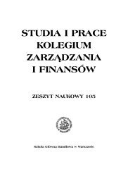 Zeszyt Naukowy 105 - Szkoła Główna Handlowa w Warszawie