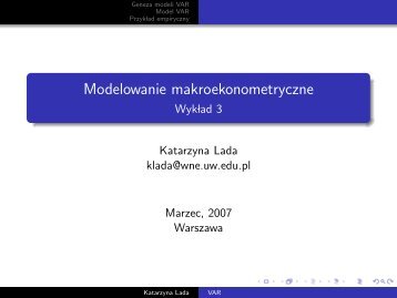 Katarzyna Rosiak-Lada. Modelowanie makroekonometryczne (cz. III)