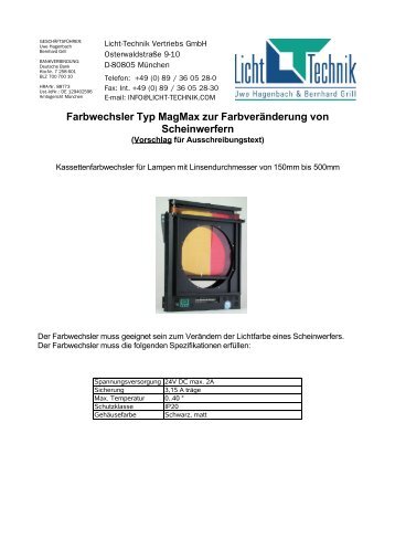 Ausschreibungstexte (pdf) - Licht-Technik Vertriebs GmbH