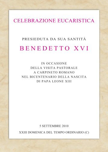 BENEDETTO XVI - Diocesi di Anagni-Alatri