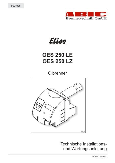 Ölbrenner OES 250 Installations und ... - ABIC Brennertechnik GmbH