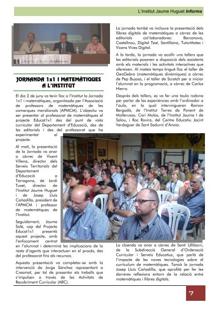Revista Informa n. 20, juny 2010 - Institut Jaume Huguet