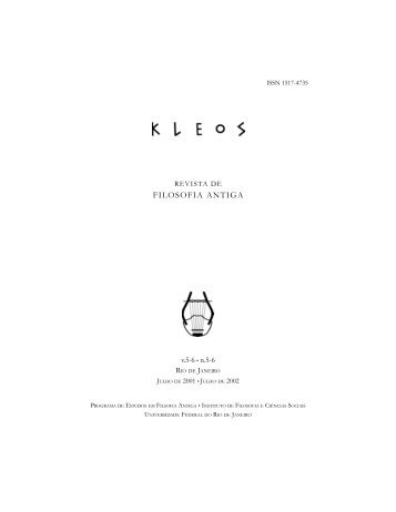 Kléos, Revista de Filosofia Antiga - Programa de Estudos em ...