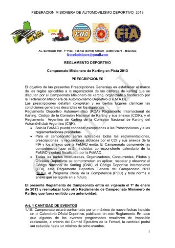 REGLAMENTO DEPORTIVO DE KARTING 2013.pdf - FeMAD