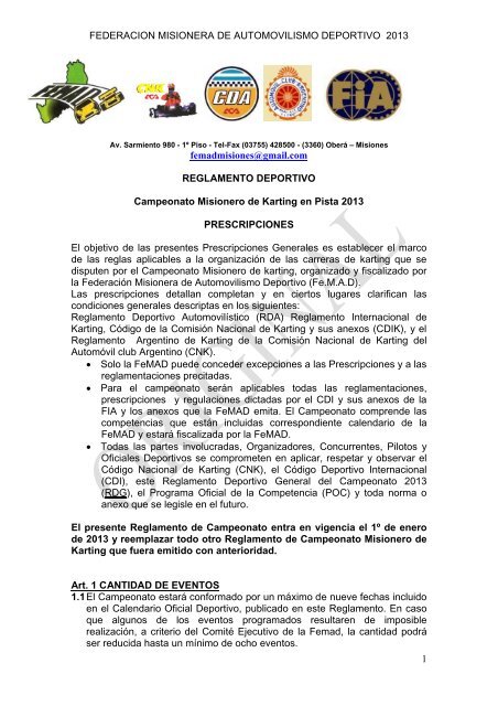 REGLAMENTO DEPORTIVO DE KARTING 2013.pdf - FeMAD